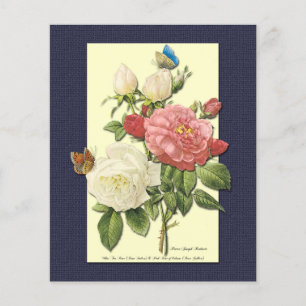 Roze Witte  Botanische Rozen Flyer Sjabloon