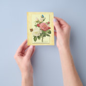 Roze Witte  Botanische Rozen Flyer Sjabloon (Hand)