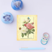 Roze Witte  Botanische Rozen Flyer Sjabloon (Enkel)