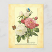 Roze Witte  Botanische Rozen Flyer Sjabloon (Voorkant)