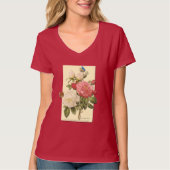 Roze Witte  Botanische Rozen TShirt (Voorkant)