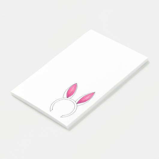 Roze witte broodrooster paasmaankonijnenaar post-it® notes (Schuin)