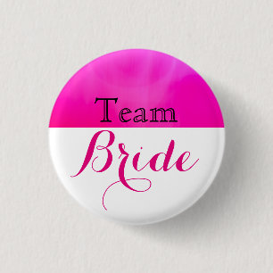 Roze & Witte Bruids Team Bruid Ronde Button 3,2 Cm