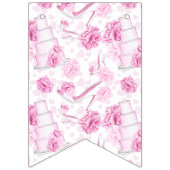 ROZE & WITTE BRUILOFT BUNTING VLAGGEN VLAGGETJES (Eerste vlag)