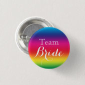 Roze Witte Bruiloft Team Bruid Knop Ronde Button 3,2 Cm (Voorkant /achterkant)