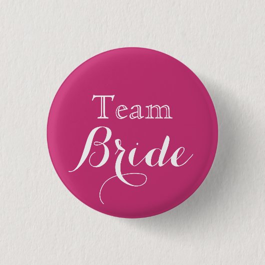Roze Witte Bruiloft Team Bruid Ronde Button 3,2 Cm (Voorkant)