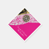 Roze witte bruine bruine lace bruiloft servetten (Hoek)