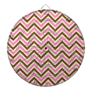Roze Witte Bruine Zig Zag Lijnen Cowgirl Country Dartbord