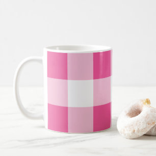 Roze Witte Buffalo Check Koffiemok