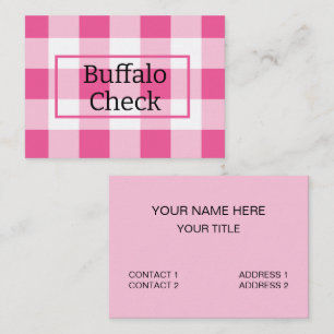 Roze Witte Buffalo Check Visitekaartje