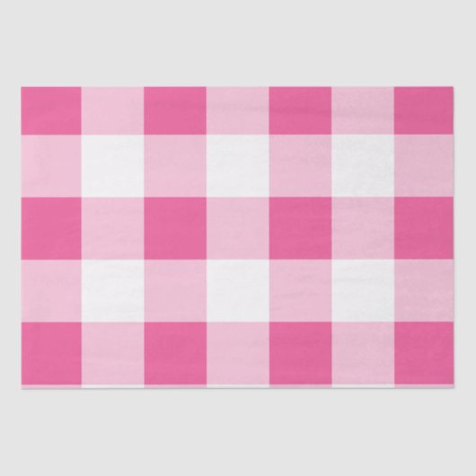 Roze Witte Buffel Check Verjaardag Tissuepapier (Voorkant)