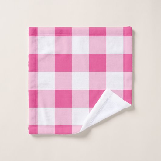 Roze witte buffelcheque bad handdoek (Wasdoekje)