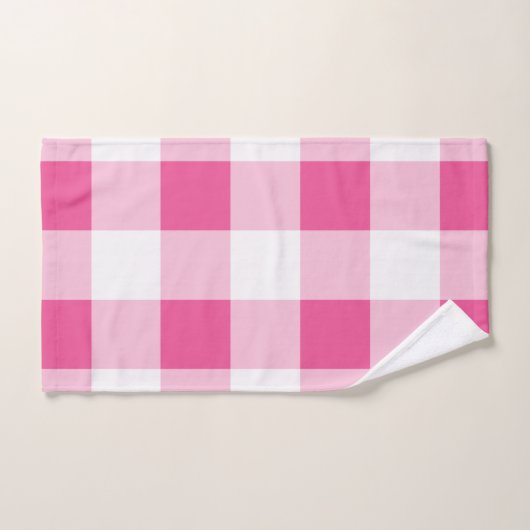 Roze witte buffelcheque bad handdoek (Handdoek)