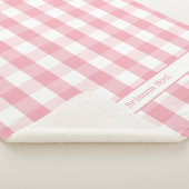 Roze witte buffet Check deken met naam (3/4)