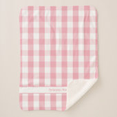 Roze witte buffet Check deken met naam (Voorkant)