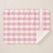 Roze witte buffet Check deken met naam (Voorkant (horizontaal))