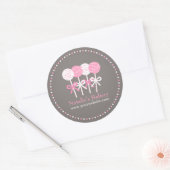 Roze Witte Cake Pops Bakkerij Promotie Sticker (Envelop)