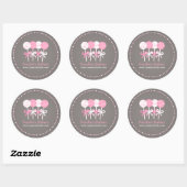 Roze Witte Cake Pops Bakkerij Promotie Sticker (Vel)