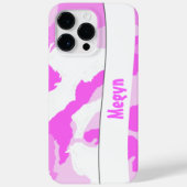Roze witte Camouflage Patroon Sjabloon Case-Mate iPhone Case (Achterkant)