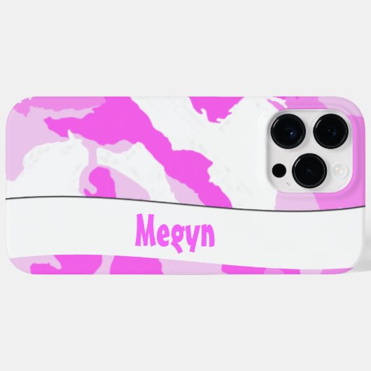 Roze witte Camouflage Patroon Sjabloon Case-Mate iPhone Case (Achterkant (horizontaal))