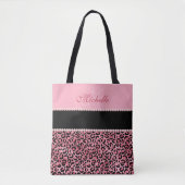 Roze witte Canvas tas en roze monogrammen (Voorkant)