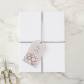 Roze Witte Champagne Kerstballen Cadeaulabel (Met Touw)
