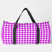 Roze Witte Checker Diamant Patroon Groot Plunjezak (Voorkant)