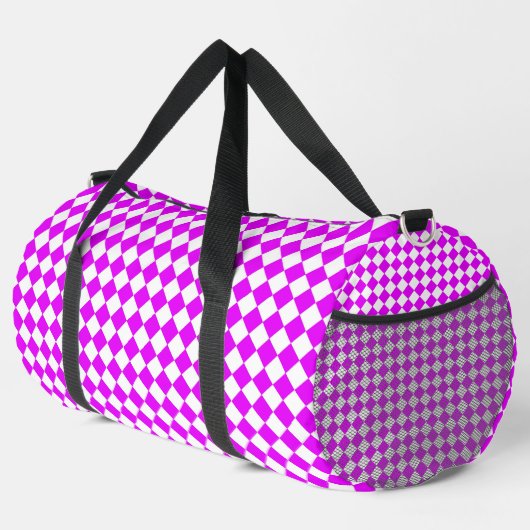 Roze Witte Checker Diamant Patroon Groot Plunjezak (Rechterhoek)