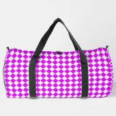 Roze Witte Checker Diamant Patroon Groot Plunjezak (Achterkant)