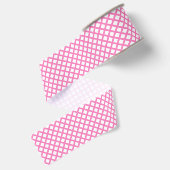 Roze Witte Checker Diamant Patroon Grosgrain Lint (Achterkant)