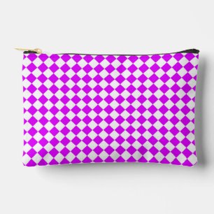 Roze Witte Checker Diamant Patroon Klein Etui