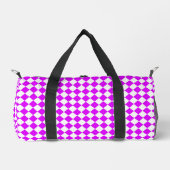 Roze Witte Checker Diamant Patroon Klein Plunjezak (Voorkant)
