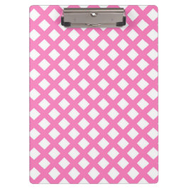 Roze Witte Checker Diamant Patroon Klembord