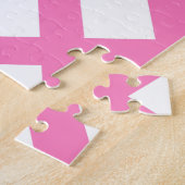 Roze Witte Checker Diamant Patroon Legpuzzel (Zijkant)