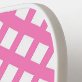 Roze Witte Checker Diamant Patroon Pickleball Paddle (Links Detail)