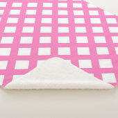 Roze Witte Checker Diamant Patroon Sherpa Deken (3/4)