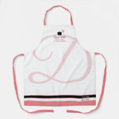 Roze/Witte Chef Bakken met Haar Naam Schort (Voorkant)