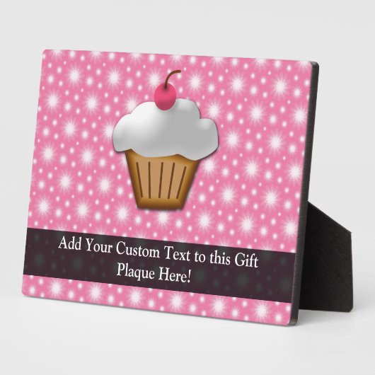 Roze/Witte Cherry Cupcake Fotoplaat (Zijkant)