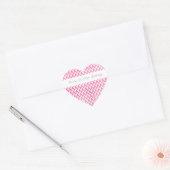 Roze witte Chevron Hart Sticker (Envelop)