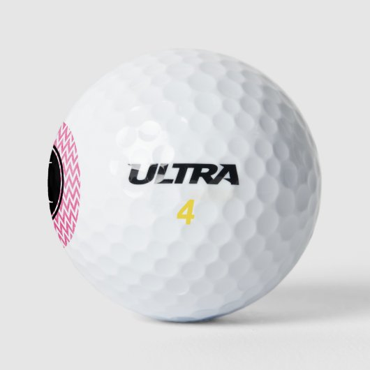 Roze witte Chevron-monogram Golfballen (Logo)