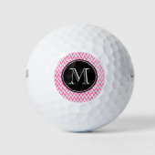 Roze witte Chevron-monogram Golfballen (Voorkant)