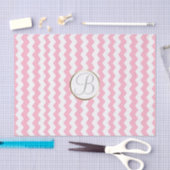 Roze witte Chevron Print Monogram Letter Initiaal Tissuepapier (Craft)