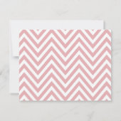 Roze & Witte Chevron Wedding RSVP Kaarten Kaartje (Achterkant)
