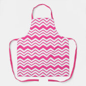 Roze Witte Chevron Zigzag Patroon Ontwerp Schort (Voorkant)