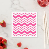 Roze Witte Chevron Zigzag Patroon Ontwerp Servet (Insitu)
