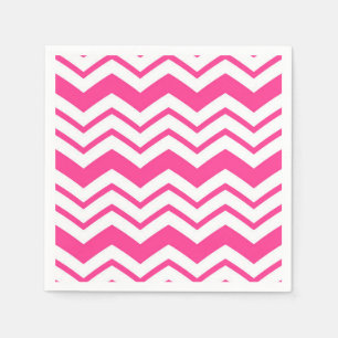 Roze Witte Chevron Zigzag Patroon Ontwerp  Servet