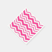 Roze Witte Chevron Zigzag Patroon Ontwerp Servet (Hoek)
