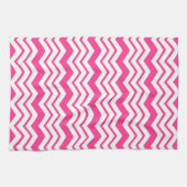 Roze Witte Chevron Zigzag Patroon Ontwerp Theedoek (Horizontaal)