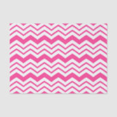 Roze Witte Chevron Zigzag Patroon Ontwerp Tissuepapier (Voorkant)