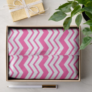 Roze Witte Chevron Zigzag Patroon Ontwerp  Tissuepapier